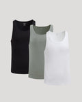 Ribbed Curved Hem Tank 3-Pack