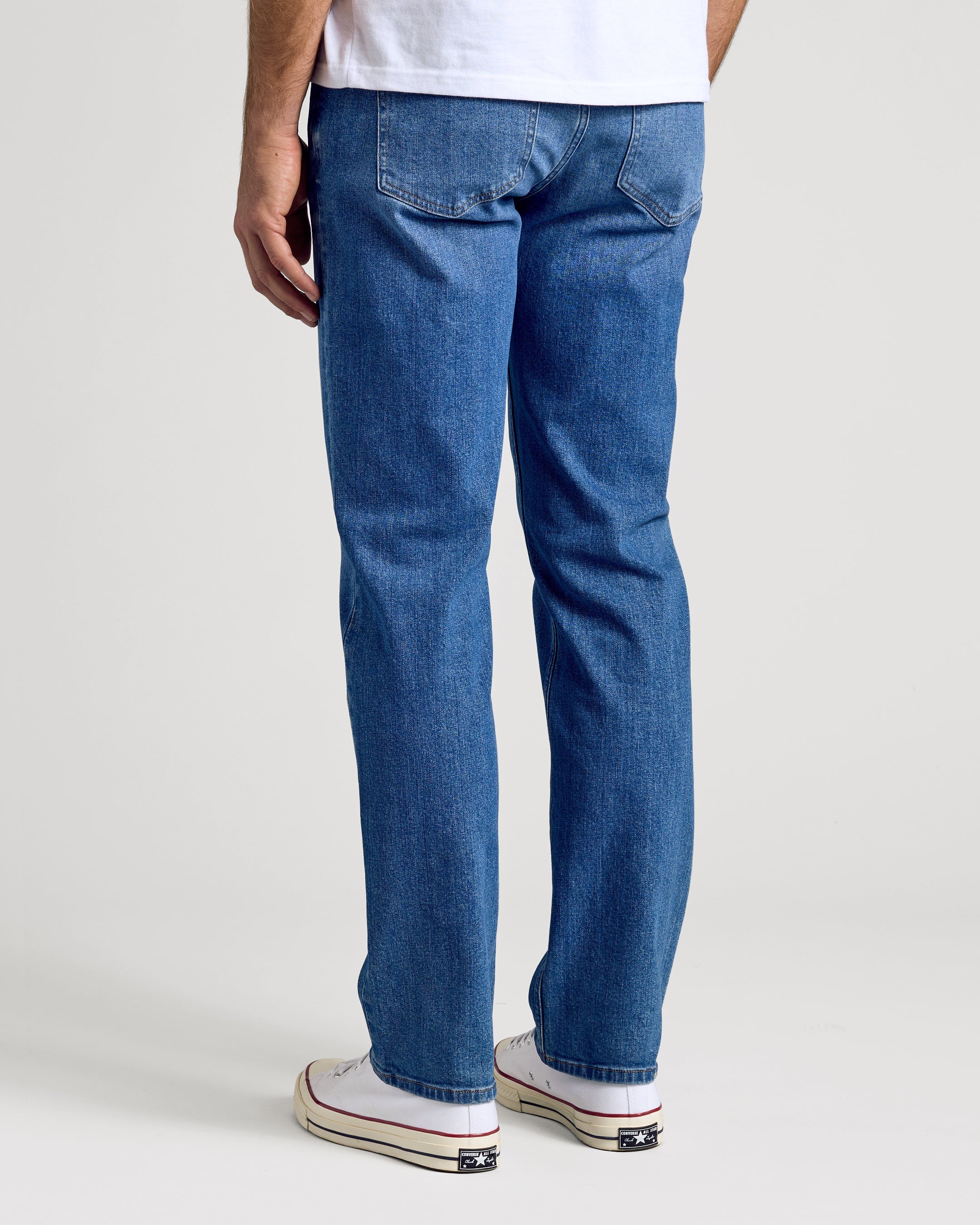 Medium Indigo Wash Straight Authentic Denim Jeans