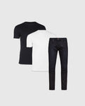 Trial Crew & Indigo Wash Straight Comfort Stretch Jeans 3-Pack